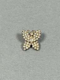 Small Vintage Rhinestone Butterfly Pendant