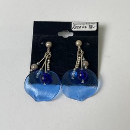 Thelma Paris Blue Bejeweled Earrings