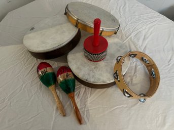 Lot Of Musical Instruments Tamborine And Others