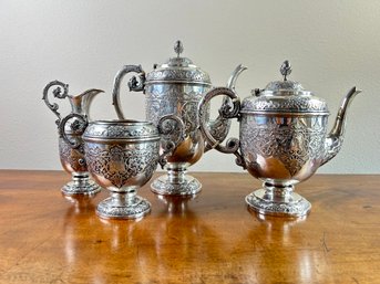 Four Piece Antique Sterling Tea Service Set