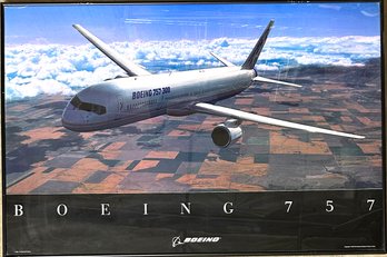 Vintage 1998 Boeing 757 Poster Framed