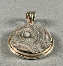 Sterling Silver Pendant With Desert Druzy Center Stone
