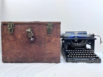 L C Smith & Bros. Typewriter No. 2 With Locking Cary Case.