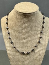Gray Freshwater Pearl And Bead Necklace