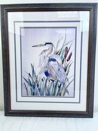 Framed Heron Print. Local Pick Up