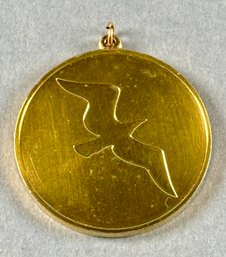 24k Gold Over Silver Pendant With Quote From Johnathan Livingston Seagull