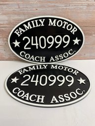 Motor Coach Plates- Front & Back