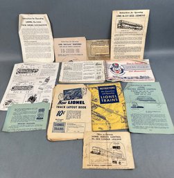 Lot Of Vintage Lionel Manuals.