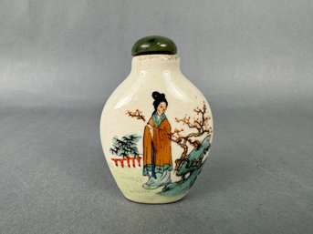 Antique Porcelain Hand Painted Snuff Bottle