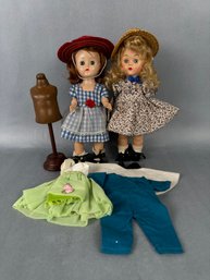 2  - 7.5 Inch Dolls With Extra Clothes