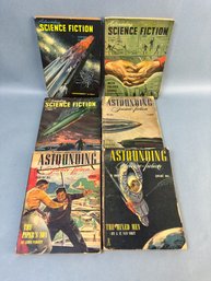 Six Astounding Sci Fi Pulp Magazines