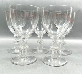 Lalique Saint Hubert Wine Goblets Set Of Five