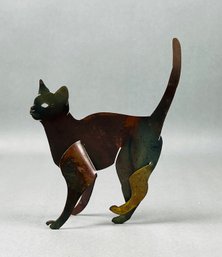 Handcrafted Black Cat In Copper