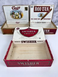 3 Cigar Boxes.