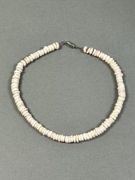 Vintage Puka Shell Necklace With Twist Clasp