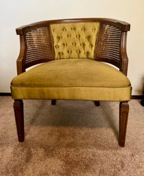 Vintage Green And Rattan Barrel Chair *LOCAL PICKUP ONLY - NO SHIPPING*