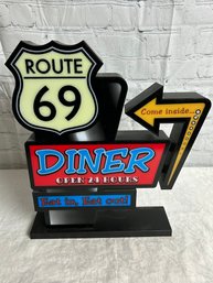 Retro Route 69 Diner Lighted Sign