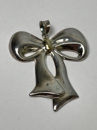 Sterling Silver Ribbon Bow Pendant