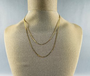 14k Yellow Gold Thin 30 Inch Necklace - Italy
