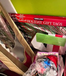 Lot Of Christmas Wrap, Bows & Tags