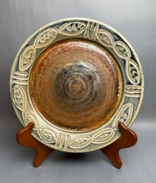 Studio Pottery Decorative Rim Serving Plate