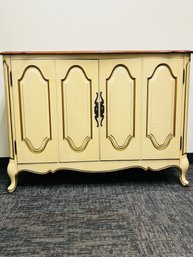 French Provincial Side Board With Mahogany Top