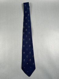 Vintage Silkra Natursiden Navy Blue Tie