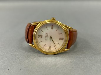 Vintage Guess Watch With Mother Of Pearl Face