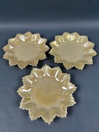 Set Of 3 Belleek China Star Bread Dishes.