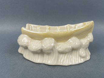 Vintage Belleek Row Boat Ashtray.