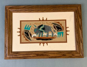 Vintage Navajo Sand Painting Framed