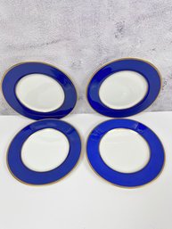 Set Of 4 Mikasa Cobalt Blue Dessert Plates.