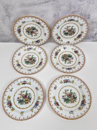 Set Of 6 Copelands Spode China Peplows Pattern Dessert Plates.