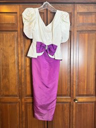 Vintage Purple And White 80s Dress Sz 5 Or 6*LOCAL PICKUP ONLY - NO SHIPPING*