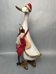 Santa Ceramic Duck Figurine