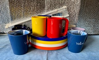 Colorful Plastic Plates And Mugs Plus 6 Ceramic Mugs *Local Pick-Up Only*