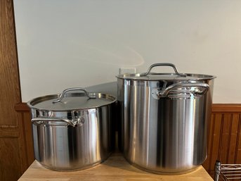 Two Large Stainless Pots