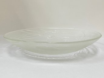 Vintage Frosted Glass Centerpiece Bowl Charger