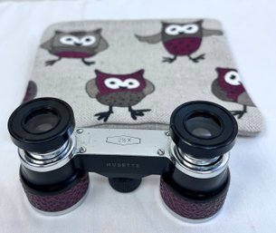 Musette 2 1/2x Binoculars In Owl Bag.