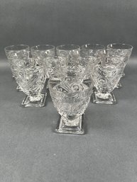 13 Vintage Heisey Ipswich 4 Oz Oyster Glasses.