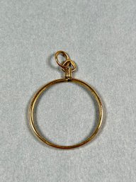 14K Yellow Gold Bezel Pendant - No Coin