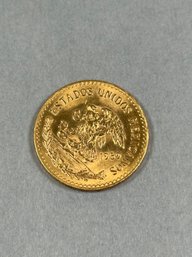 1959 Mexican 20 Pesos Gold Coin - 15 Gr. Oro Puro