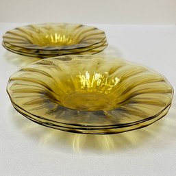 Vintage Set Of 6 Venetian Glass Dish Saucers