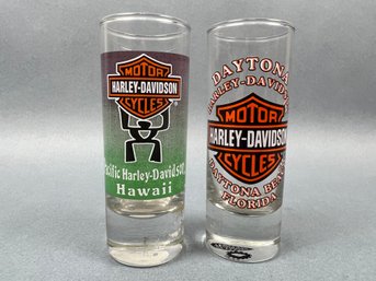 2 Harley Davidson Shot Glasses.
