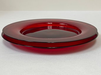 2 Vintage Red Venetian Glass Dishes