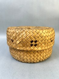 Vintage Native American Covered Woven Basket.