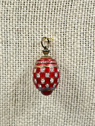 Vintage Gold Over Sterling Silver Enamel Pendant