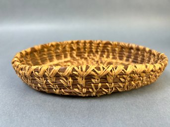 Vintage Native American Grass And Pine Needle Woven Basket.