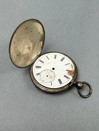 English Silver Hunter Case Pocket Watch Key