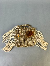 Vintage Native American Mojo Bag Of Wool And Feathers.